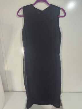 Cynthia Howie Sleek Silk Black Sleeveless Sheath Dress, Size 6